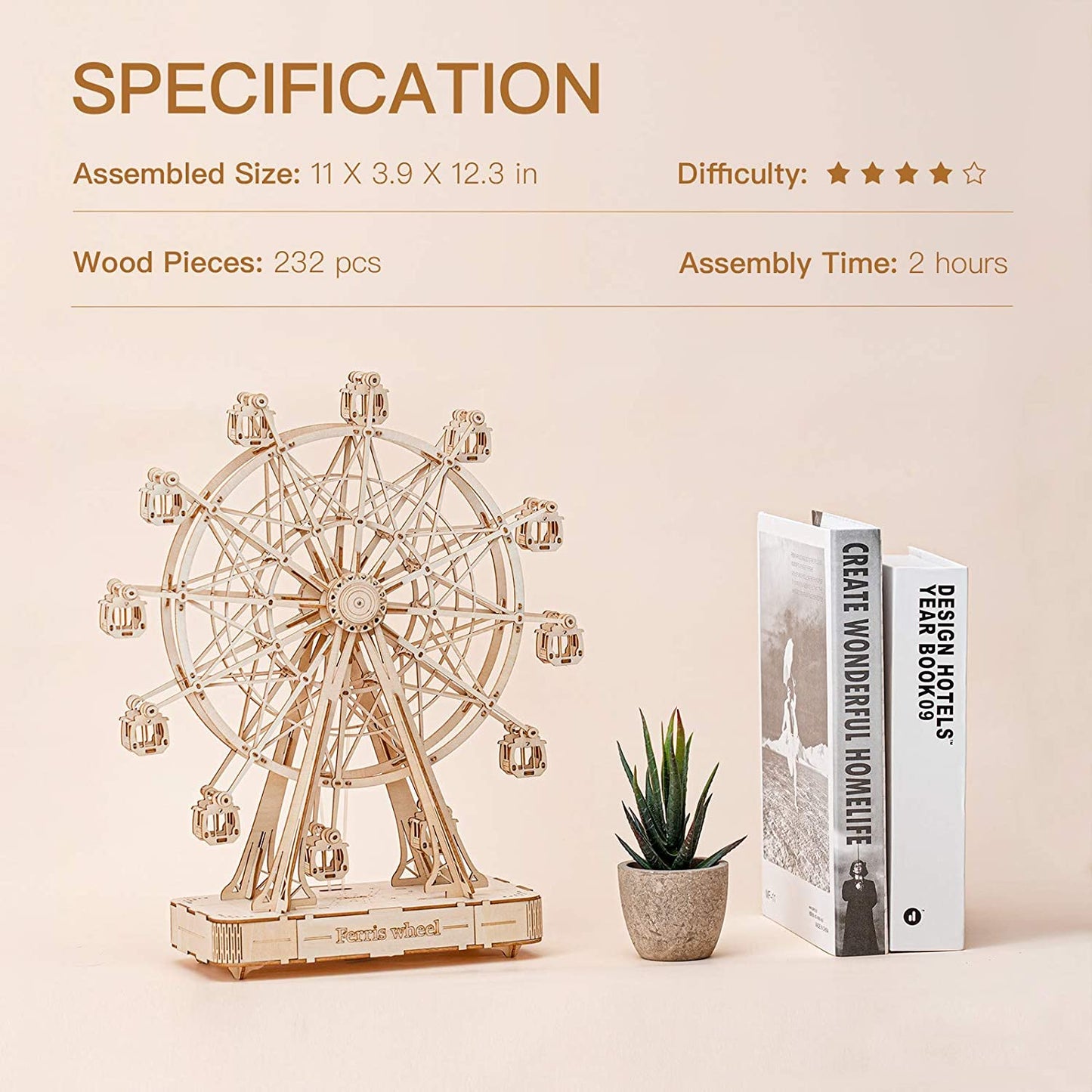 Trendy Spinning Ferris Wheel Wooden Puzzle