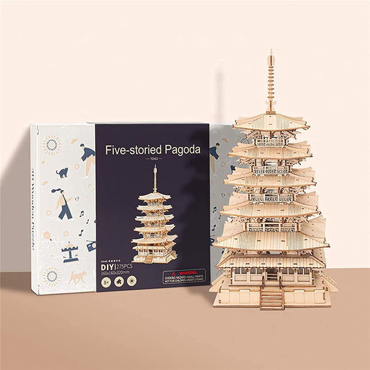 Trendy Five-Tier Pagoda Wooden Puzzle