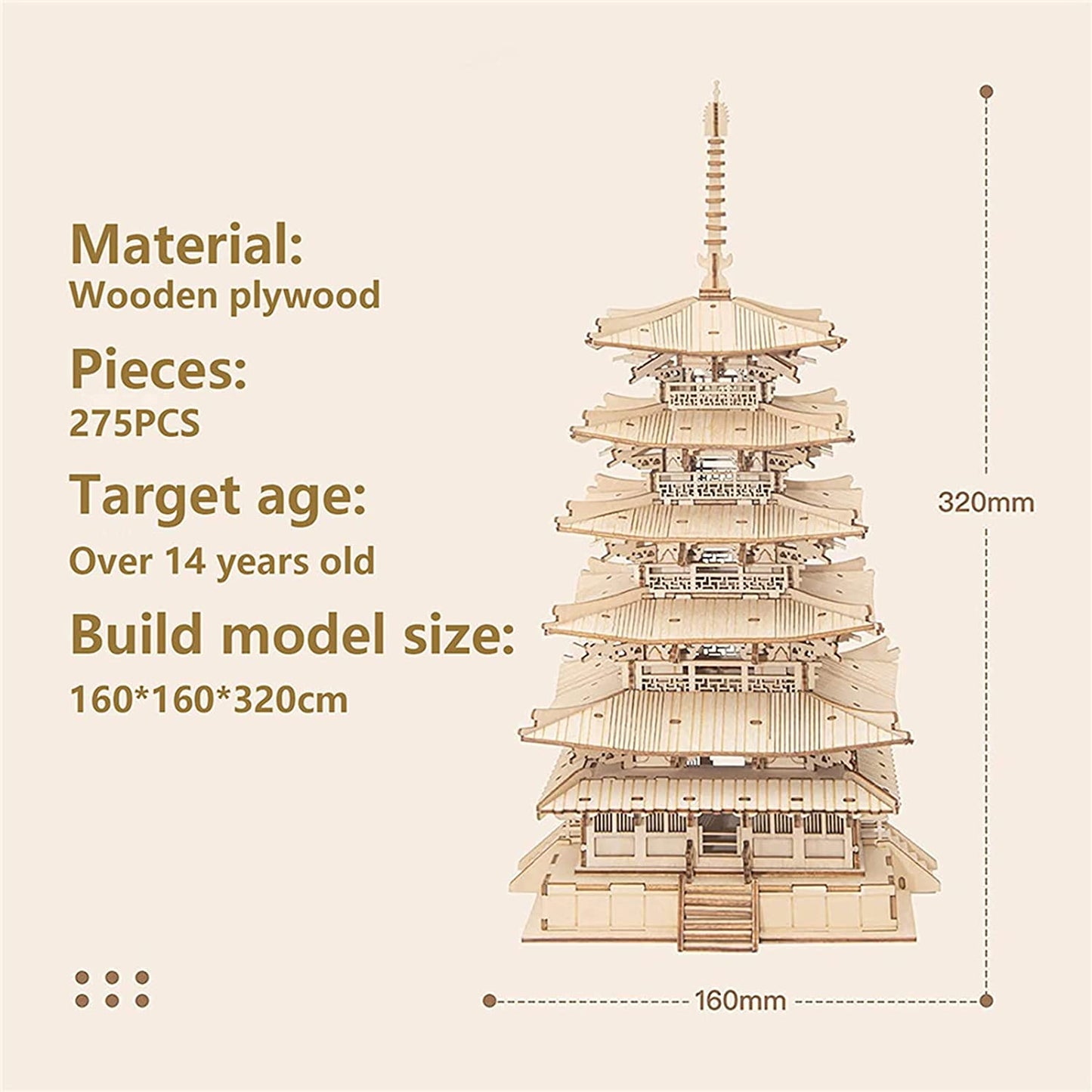 Trendy Five-Tier Pagoda Wooden Puzzle