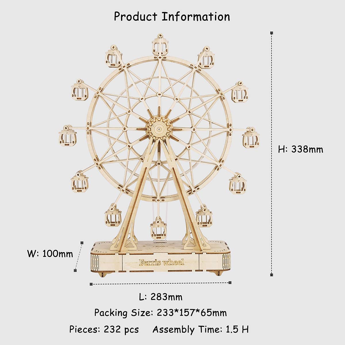 Trendy Spinning Ferris Wheel Wooden Puzzle