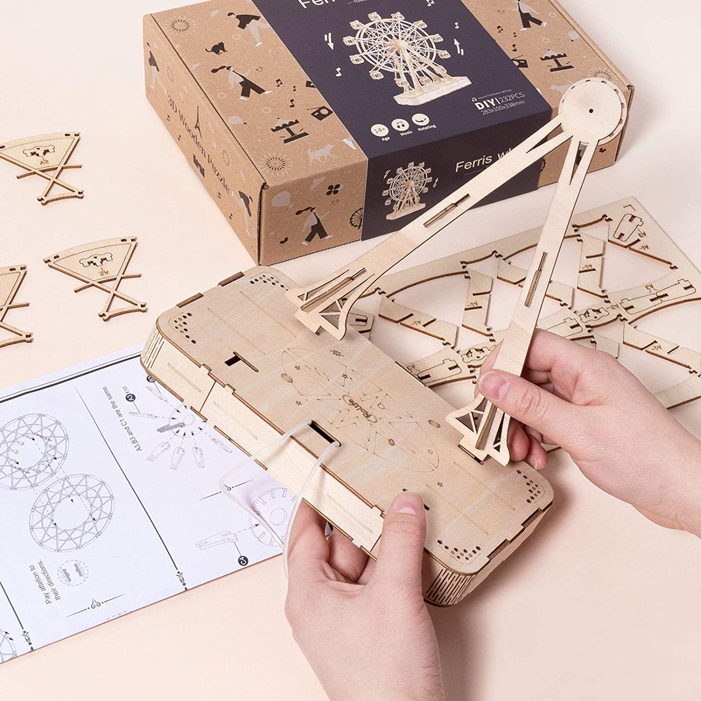 Trendy Spinning Ferris Wheel Wooden Puzzle