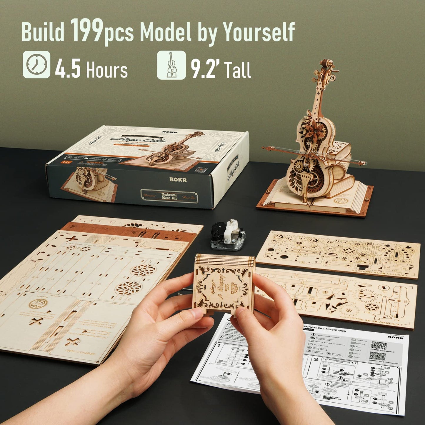Trendy Magic Cello Mechanical Music Box Puzzle