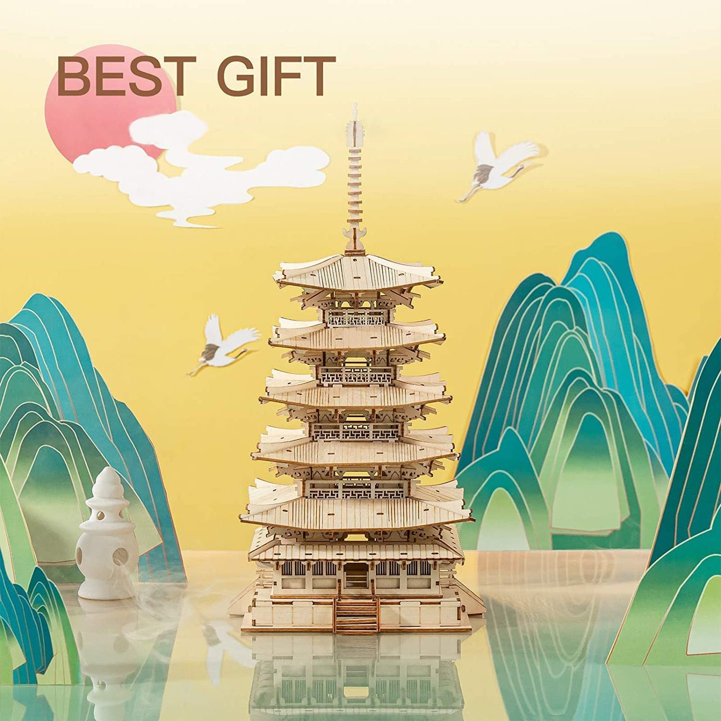 Trendy Five-Tier Pagoda Wooden Puzzle