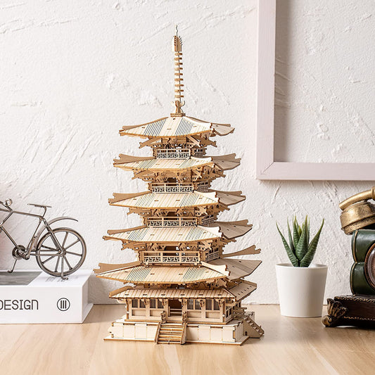 Trendy Five-Tier Pagoda Wooden Puzzle